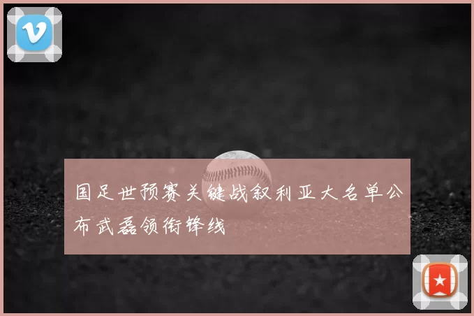 国足世预赛关键战叙利亚大名单公布武磊领衔锋线